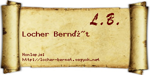 Locher Bernát névjegykártya